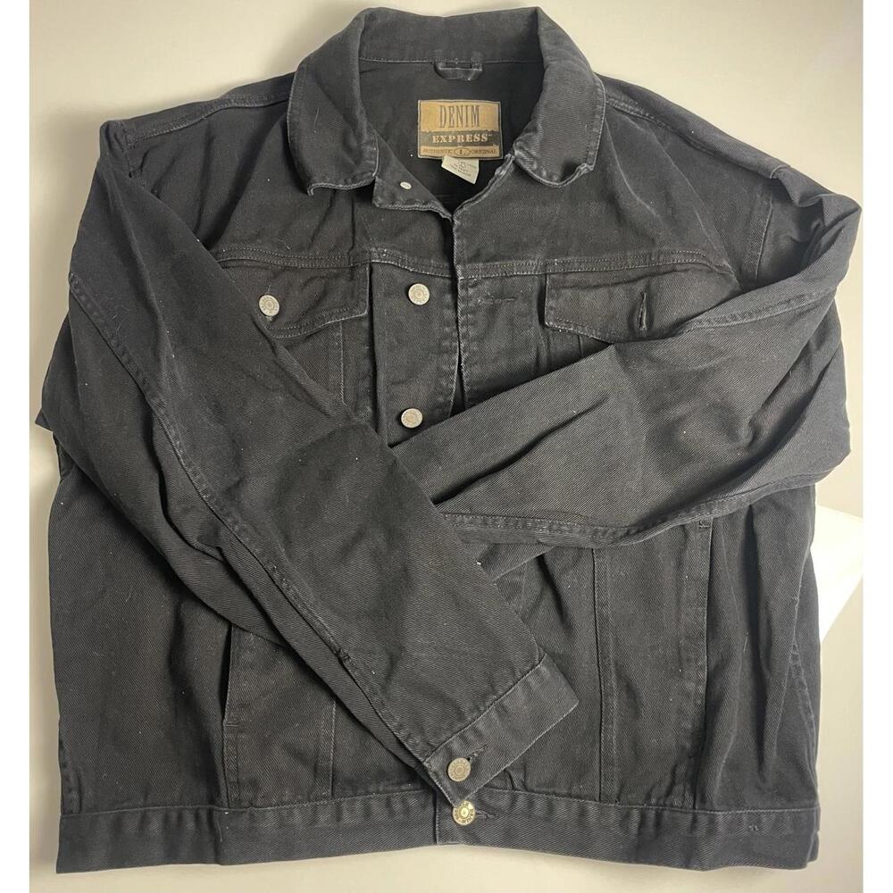 Denim Express Vintage Black Jacket- Men L